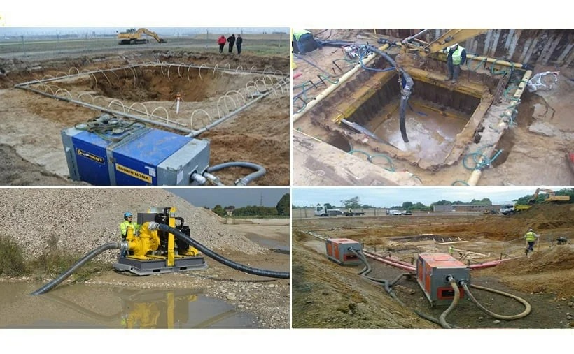 Dewatering process at construction site